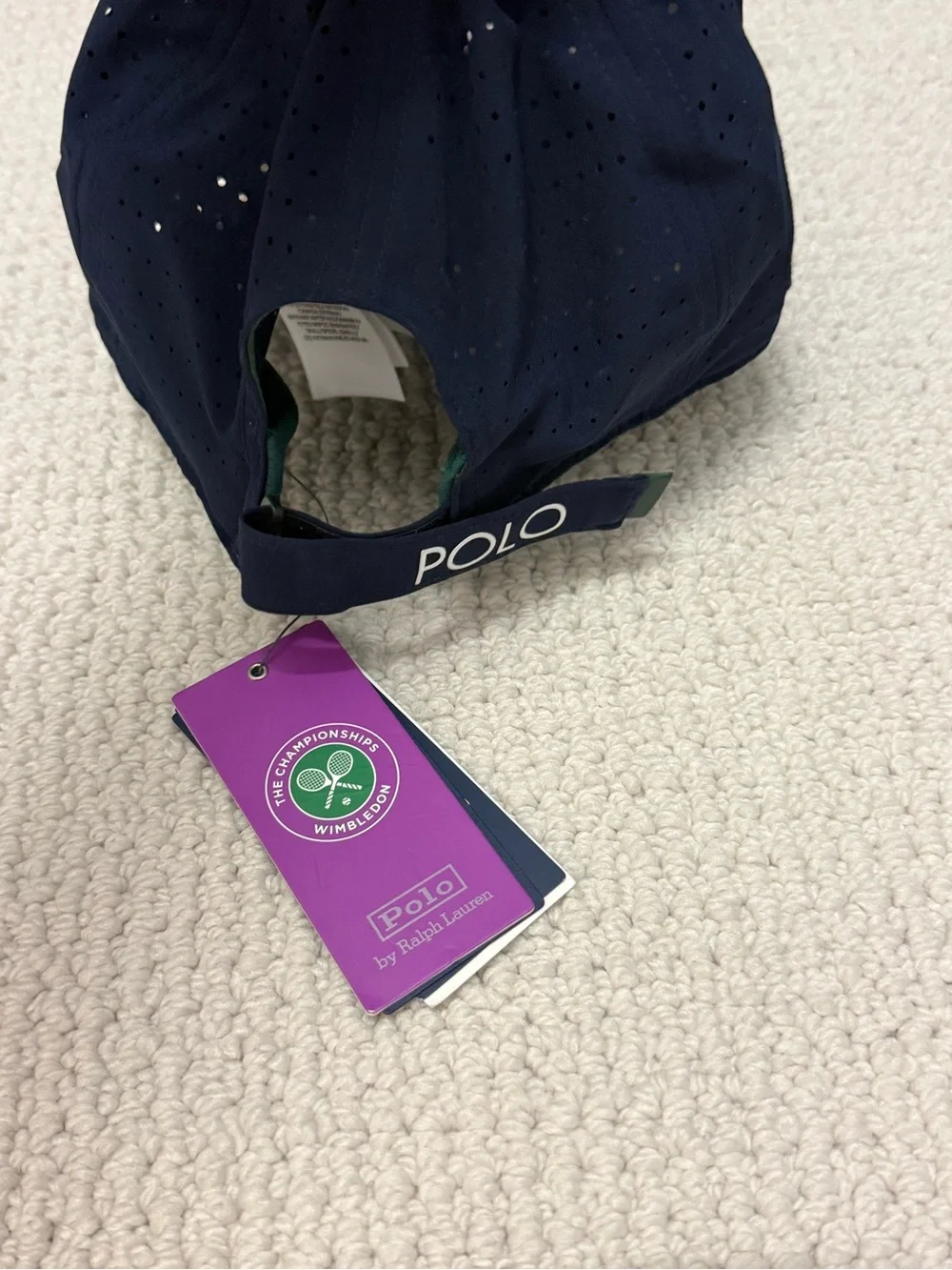 Polo by Ralph Lauren Navy Cap with White Polo Player Logo Wimbledon edition